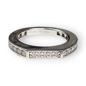 Sterling Eternity Band Ring CZ Channel Set Rhodium Plated 925 Silver Sunliat 5.5